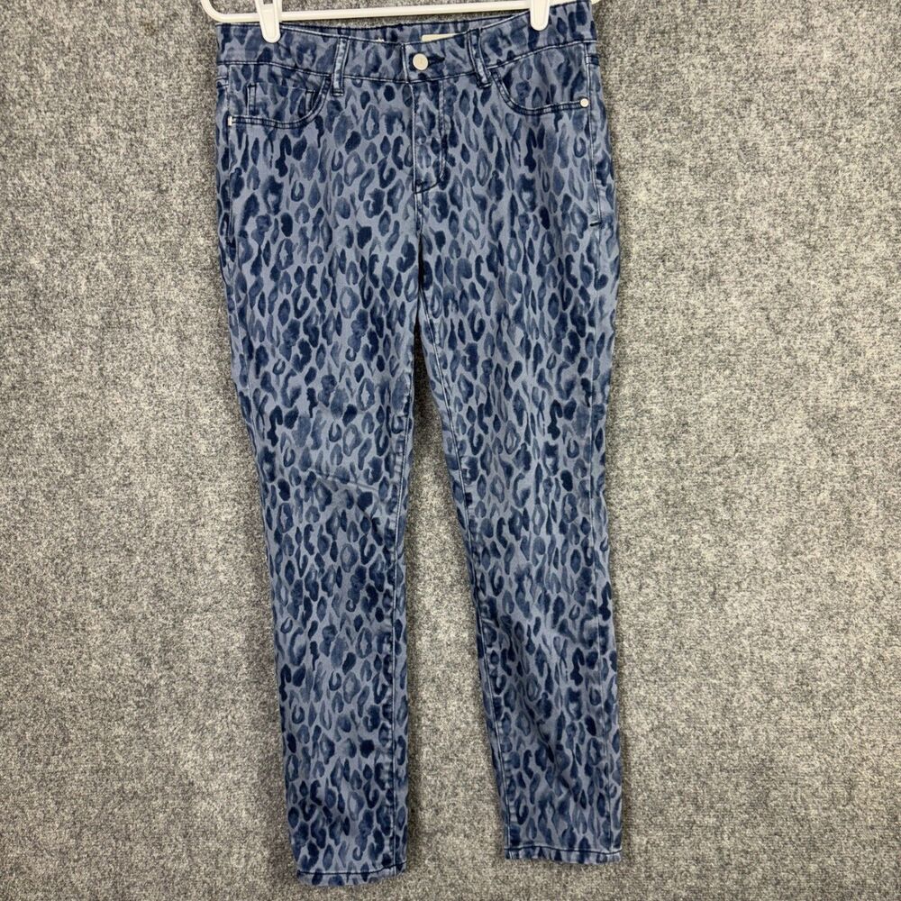 Pilcro Anthropologie Jeans Womens Size 29 Blue Leopard Skinny 90's Retro